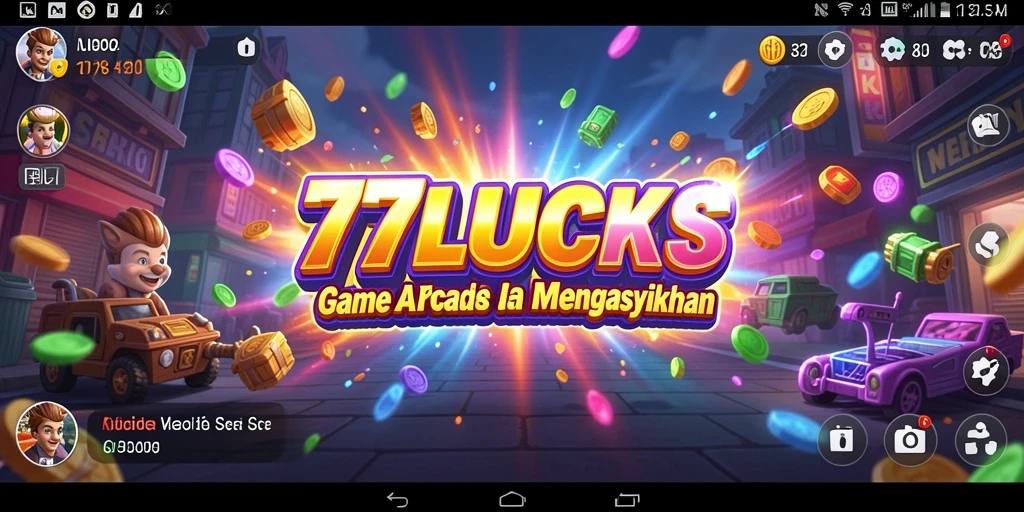 Tangkapan layar 77LUCKS menampilkan aksi gameplay arcade yang seru.