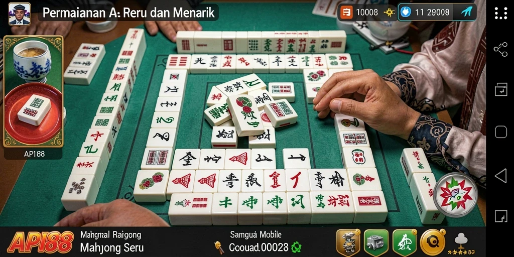 Screenshot API88 menunjukkan gameplay Mahjong yang menegangkan dan seru.