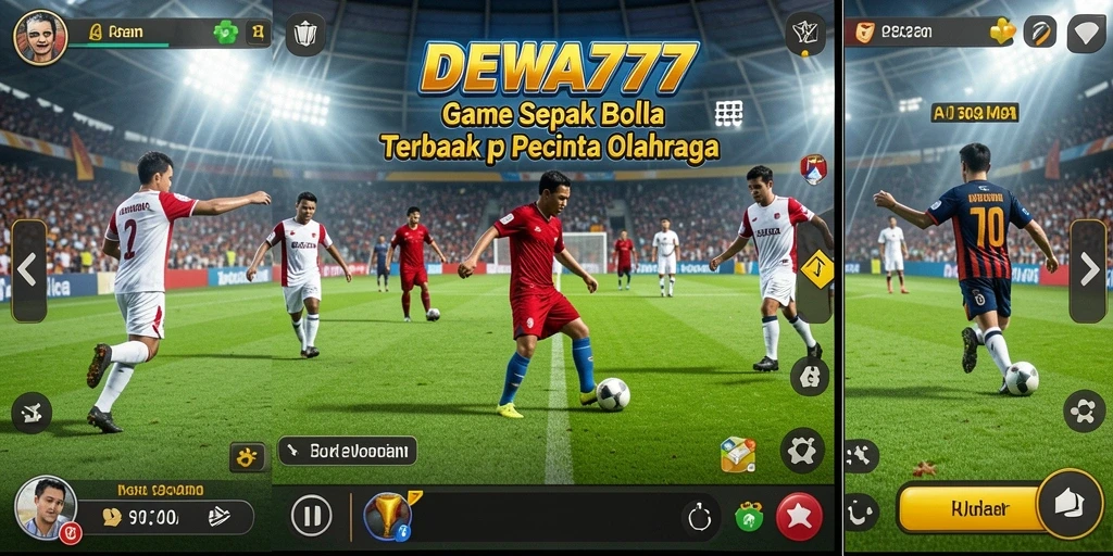 Gameplay DEWA777 dengan aksi sepak bola yang mendebarkan.