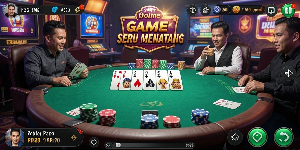 Tampilan gameplay poker yang menegangkan dan seru di F32.