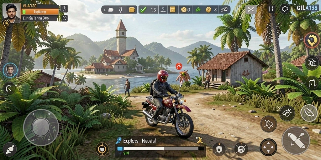 Tampilan screenshot utama GILA138 menampilkan pengalaman gameplay Open World yang mendalam.
