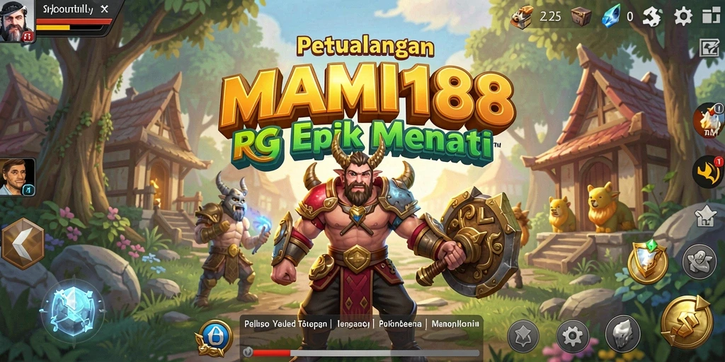 Screenshot MAMI188 menampilkan pertarungan seru di dalam dunia RPG.
