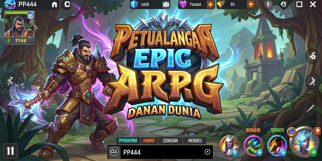 Tangkapan layar PP444 menampilkan aksi pertarungan seru dalam dunia ARPG.