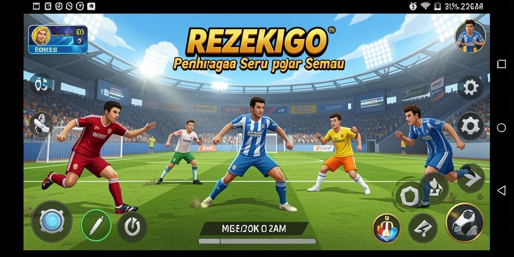 Screenshot gameplay mendebarkan dari REZEKIGO dengan tampilan olahraga nyata.