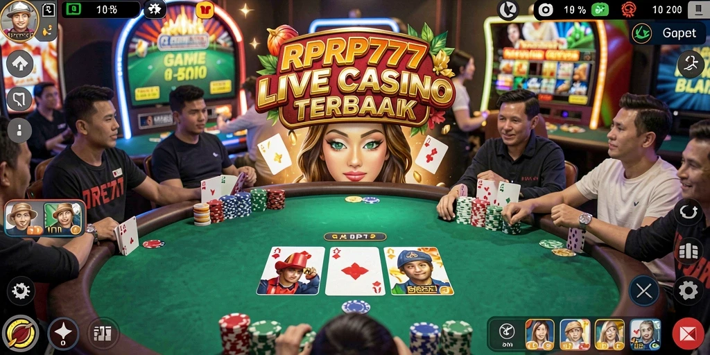 Tampilan menarik dari gameplay RPRP777 dengan dealer langsung yang profesional.